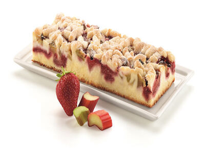 Erdbeer-Rhabarber Streuselstange 4x400g